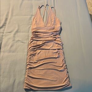 Elegant Beige Sleeveless Dress